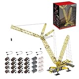 ToyGhillied Kran Klemmbausteine, 12135 Teile LG17 Bagger Raupenkran LKW Autokran MOC Baufahrzeug Spielzeug Modell mit 16 Motoren 4 Lithium