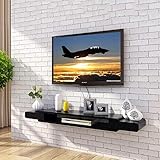 Moderner, schwebender TV-Ständer, Wandmontage, für Wohnzimmer, stilvolles Regal für TV, DVD/Blu-Ray-Player, 150 cm, elegantes, platzsparendes Design