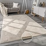 Paco Home Hochflor Teppich Wohnzimmer Flauschig Fellteppich Kunstfell Plüsch Shaggy Weich Fellimitat, Grösse:80x150 cm, Farbe:Creme