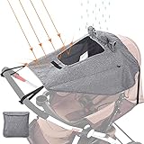 GeeRic Sonnensegel Kinderwagen mit UV Schutz 50+ Universal Staubdicht/Winddicht Sonnendach für Kinderwagen und Buggy