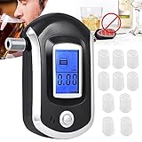 OFZVEO Alkoholtester, Promilletester, Professioneller Tragbarer Promilletest Mit LED-Display Digital Schnell, Tragbar Alkoholtest Polizeigenau mit 10 ​Mundstücke