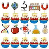 Gyufise Wissenschaftliche Cupcake-Topper, Wissenschaftskuchenaufsätze, Kuchenspieße, Babyparty, Kinder, Astronomie, Biologie, Chemie, Physik, Wissenschaft, Thema, Kuchendekorationen für