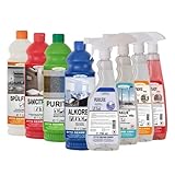 Lorito Reinigungsmittel Reiniger Set aus 1x Allzweckreiniger, 1x Spülmittel, 1x Bodenreiniger, 1x Alkoholreiniger, 2x Sanitärreiniger, 1x Fettlöser und 1x Glasreiniger