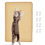 Katzenkratzmatte Sisal,Kratzmatte für Katzen,Langlebige Rutschhemmende Sisal-Matte,Geeignet für Fußbodenheizung, Schützt Teppiche und Sofas(60 x 40 cm)