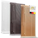 Sol Royal Holzjalousie SolDecor JH3 Jalousie aus Holz in Eichenoptik - 90x160 cm Tür- und Fensterjalousie Holz umweltschonend produziert - Jalousien Blickschutz Fenster 3,5 cm breite Lamellen