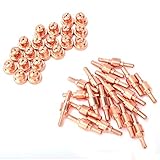 Xixian 40pcs Plasmaschneider Verbrauchsmaterialien Elektrodendüsen -Kit, Präzisions -CNC Bearbeitet, für PT31 LGK40 -Plasma -Taschenlampe, Rotes Kupfermaterial