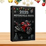 Adventskalender für Motorräder – Weihnachtszählung 10,24 x 7,09 Zoll 26 x 18 cm, Ornamente von 24 Tagen, Dekoration für Motorrad aus 2D-Acryl