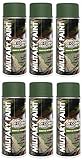 6er Sparpack MILITÄR Army Militärlack Lackspray 400ml Nato freie Farbauswahl (6 Dosen in olive-grün RAL 6003)