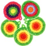 GLEAVI Dicke Runde Geschirrtücher aus Saugfähigem Material 5 Stück Hängende Küchentücher für Spül und Badezimmerreinigung Zufällige Farbe Zufällige Farbe