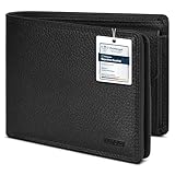 REDOLZ Herren Leder-Geldbörse Querformat mit Klappe | Geldbeutel Brieftasche Portmonee Portemonnaie mit Klappe | RFID-Schutz & 8 Kartenfächer Querformat | Maße 12 x 2 x 9 cm