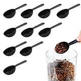 10 Stück Messlöffel, Wiederverwendbar Kunststoff Messlöffel,Mehlschaufel,Kaffeemesslöffel,Dosierlöffel Maßlöffel(schwarz)