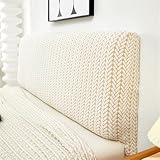 Hearda Geometrische Streifen Bett Kopfteil Hussen Einzel/Doppel,Strecken Bett Kopfteil Bezug,Staubdicht Bettkopfteil All-Inclusive Bettkopfteil Bezug für Schlafzimmer Bett Dekor (Orange,200cm)