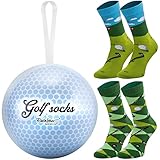 Rainbow Socks – Golfball Mit Golfsocken Drin – Ein Geschenk Für Fans Von Golf, Renommierter Sportart, Eleganz Und Klasse – 2 Paar Socken Für Männer Und Frauen - Größe 47-50