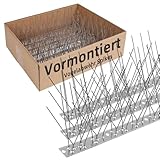 Moyofree Vogelabwehr Spikes vormontiert für Dach und Fenster, Taubenabwehr Spikes Edelstahl Vogelschreck und Vogelschutz für Krähen, Möwen und kleine Vögel, Vogelabwehrspikes Set Abdeckung 7.26 Meter