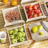 Magnetisches faltbares Geschirr-Set für kompakte Mahlzeiten unterwegs, grün, Camping, Wandern, Party