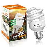 GlowUp 9W UVB 5.0 Reptilien Lampe E27 uva uvb lampe terrarium AC220-240V uvb lampe leuchtstofflampe Strahlungswinkel 360° UVA-Lampe für Aquarium, Glasbehälter, Schildkröte, Eidechse, etc (1Pcs)