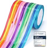 ihaspoko Polyester Satinband, 12 Farben 6 mm x 22 m Dekoration Geschenkband für Heimwerkerkunst Handwerk, Geschenk Verpackung, Schleifen, Hochzeitsdekoration
