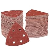 STEBRUAM Deltaschleifer Schleifpapier Dreieckschleifer, 50 Stück Delta Schleifpapier Klett Schleifpapier 60 Körnungen für Schleifdreiecke 93x93x93mm