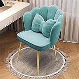 Moderner Schreibtischstuhl aus Samt mit vergoldeten Metallbeinen, niedlicher Drehstuhl für Damen, höhenverstellbarer Schminkstuhl (1, B)