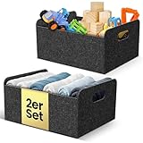 Bada Bing 2er Set stabiler Filzkorb in anthrazit für Regal und Kleiderschrank - faltbarer Organizer - kleiner Faltkorb zur Aufbewahrung - Aufbewahrungsbox aus Filz Korb Box