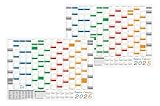 Rainbow Wandkalender Wandplaner 2025 + 2026 gefaltet DIN A2 Format (420 x 594 mm) mit 14 Monaten