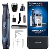 Remington Reiseset Hygiene im Etui [13-teilig: für Haare & Maniküre/Pediküre etc.] Bartschneider, Nasenhaartrimmer, Ohren-& Augenbrauentrimmer, Nagelklipper & Schere, Pinzette, 2 Kämme etc. NE3890