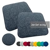 heimtexland ® 2er Pack Sitzkissen Filz Stuhlkissen Bodenkissen Polster Stuhlauflage Indoor Outdoor Kissen eckig Typ631 Filzkissen anthrazit meliert 35x35 cm 2 Stück
