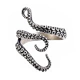 BODYA Gothic Punk Edelstahl Octopus Tentakel Ring Tintenfisch Kraken Nyarlathotep Größe Einstellbar