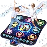 maysida Tanzmatte für Kinder ab 3-12 Jahre, 2025 Musikmatte mit 8 LED-Lichtern&Bluetooth,Tanzmatte für mädchen/jungen mit interaktive LED-Batteriebox&27Level, spielzeug geschenk mädchen 4 5 6 7 8jahre