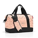 reisenthel Allrounder M Kids in Rosa mit süßem Tiermotiv – Kleine Reisetasche für Kinder – Mit Stecklasche für Reisetrolleys