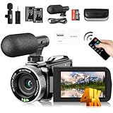 Windancy 4K-Videokamera, 48 MP 30 fps Camcorder für YouTube, FHD1080P Video-Vlogging-Recorder, 18-facher Digitalzoom, 7,6 cm (3 Zoll), 270 ° drehbar, IPS-Bildschirm-Kamera, Camcorder, mit