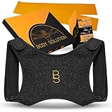 BODYSOLUTION Rücken Geradehalter - 3 in 1 - Hochwertige Haltungskorrektur - Rückenstützgürtel für eine Aufrechte Körperhaltung - Größenverstellbarer Rückengurt - Schwarz - S-M