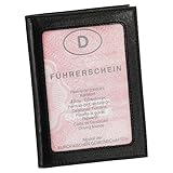 Leder Ausweisetui Ausweishülle Kreditkartenetui Ausweismappe Kartenetui KFZ Mappe Etui Farbe Schwarz