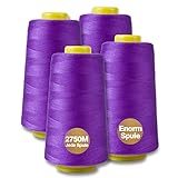 NäHgarn Overlockgarn 100% Polyester Violett NäHgarn Set FüR NäHgarn Faden Garn NäHmaschine 4 NäHgarn Zwirn ReißFest NäHmaschinengarn Thread NäHfaden Overlock Garn 40/2 Je 2745 M, Insgesamt 11000m