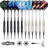 WIN.MAX Dartpfeile mit kunststoffspitze für elektronische dartscheibe 12 Stück Soft Darts Pfeile Set,18 Gramm Profi Softdarts dartpfeil