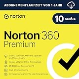 Norton 360 Premium 2025 | 10 Geräte | 1 Jahr | Aktivierungscode per Email
