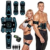 EMS Elektrostimulator für Muskeln, EMS Trainingsgerät, EMS Bauchmuskeltrainer Elektrisch Muskelstimulationsgeräte, USB Wiederaufladbar EMS Bauchtrainer Ganzkörper ABS/Bauch/Arm/Bein/Po Trainer