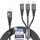 Wunderschein USBC Multiladekabel + Datenkabel [120cm] Schnell & zuverlässig für Apple, Samsung, Huawei | Kompatibel mit USB-C, Lightning, Micro | Universal Ladekabel für Handy, Tablet, Laptop & Mehr