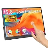 Kyyivwine 15T 15,6 Zoll FHD1080P Tragbarer Monitor,IPS-Sreen Touchscreen-Display with 2 USB-C,HDMI,10-Punkt-Touch,Dual-Lautsprecher,Erweiterter Portable Monitor für Laptop,PC,Mobiltelefon,Mac,Xbox,PS5