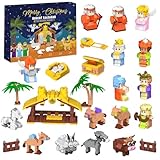 Krippe Adventskalender 2025, Kinder 24 Tage Adventskalender Bausteine Spielzeug, Überraschung Weihnachts geschenk für Jungen und Mädchen, Teenager