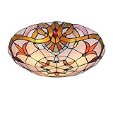 Tiffany-Stil Deckenleuchte, LED Deckenlampe Handgemachte Bunte Glas Flurlampe Hängelampen Runde Vintage Decken Pendelleuchten für Wohnzimmer Schlafzimmer [Ente-Klasse