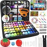 TAVADA 362pcs Nähset,Nähzubehör Set,Sewing Kit,41 Spulen Garn,Premium Großformat Nähset,Nähzeug für Zuhause mit Tragetasche für Anfänger,Reisen,Camping und Familien