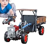 Die-Cast Alloy Walking Traktor Spielzeug-1:24 Skala Bauernhof Traktor Modell mit eingebauter Musik und Lichteffekte | Retro Auto Spielzeug für Heimtextilien, Sammler zeigt, Modellfahrzeuge für