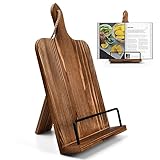 Kochbuchständer Holz 22.6 x 37cm,Stilvolle Rezeptbuchhalterung für die Küche,Einstellbarer Buchständer Halter,Dekorative Vintage Deko für Ihre Küchentheke