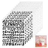 960 Stücke Buchstaben Aufkleber,12 Blätter Selbstklebendes Vinyl Buchstaben Zahlen Kit,Schwarz und Weiß Klebebuchstaben Aufkleber,für Postfach,Schilder,Adressnummer,DIY Scrapbooking,Dekorationskunst