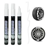 Katomi Reifenstift Weiß Wasserfest – 3 Stück Lackstift Auto Marker, Permanent & Umweltfreundlich, Für Reifen, Kunststoff, Metall, Textil, Holz, DIY, Waschmaschinenfest & ungiftig