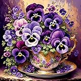 5D Diamond Painting Blumen,Diamant Painting Bilder für Erwachsene,DIY Diamantmalerei Set mit Phalaenopsis,Diamond Painting Erwachsene Anfänger,Diamant Painting Blume Geschenkideen,Wohndeko(30x30cm)
