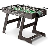 Serenelife Tischkicker Kinder & Erwachsene – Kickertisch klappbar – Tischfussball mit 4 Kickerbälle & gewichteten Kicker Figuren – Tischfußball für Kickers mit Stahlstangen – Kickertisch Kinder ab 12