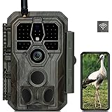 GardePro E8 Wildkamera WLAN mit App 32MP H.264 1296P Video, 27M Infrarot Nachtsicht Bewegungsmelder Wildtierkamera WiFi Handyübertragung, 0,1s Schnelle Trigger, IP66