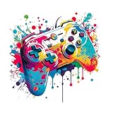 milaosk 3D Wandtattoo Gamer Bunte Poster Gamer Wandaufkleber Kinderzimmer Junge Groß Wandsticker Gaming zimmer Deko Wandbilder Tapeten Geschenke für Jugendzimmer Teenager Schlafzimmer Aufkleber 73×78